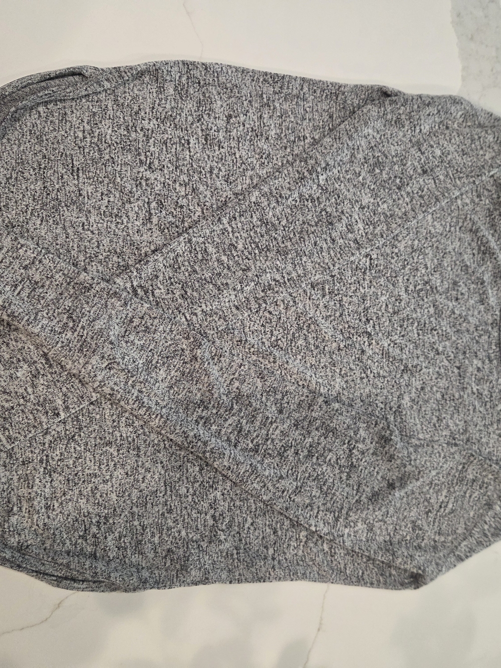 Athleta Women's Heather Gray Crewneck Sweater With Scalloped Bottom Hem